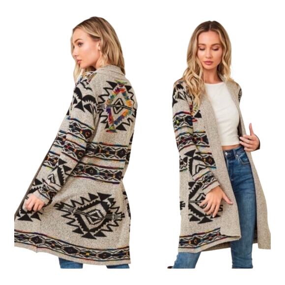 Anthropologie Northern Angel Womens size XL Cardigan Aztec Southwestern Duster - Picture 13 of 15